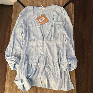 New Elegant Light Blue Women's Dress